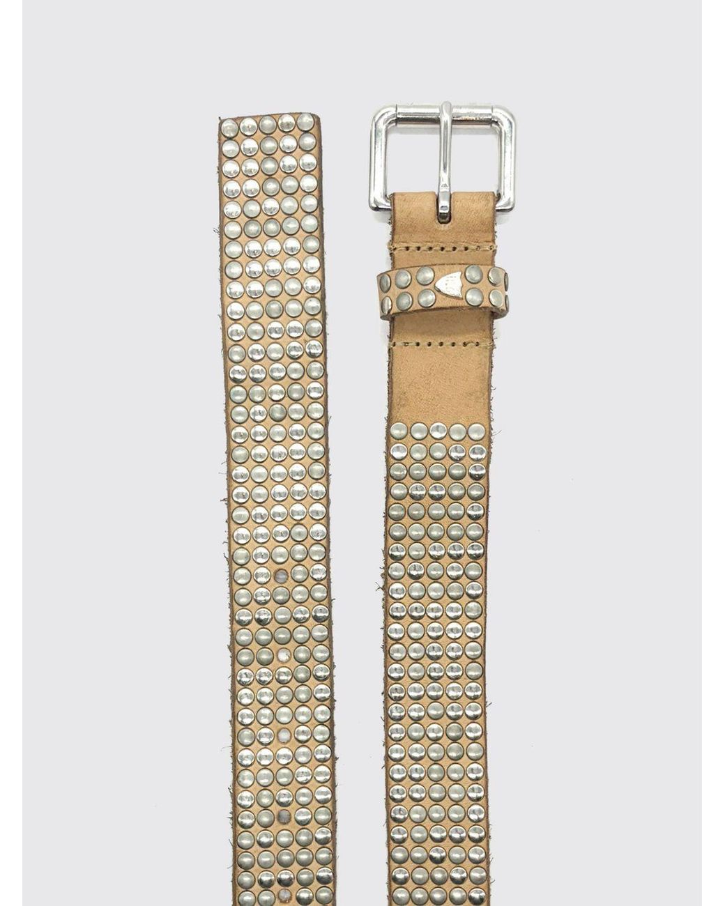 HTC Natural Studded And Embroidered Suede Belt for men