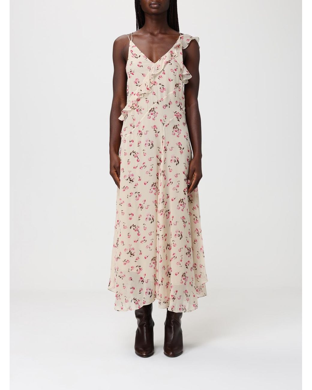 Isabel Marant Natural Floral Viscose Dress