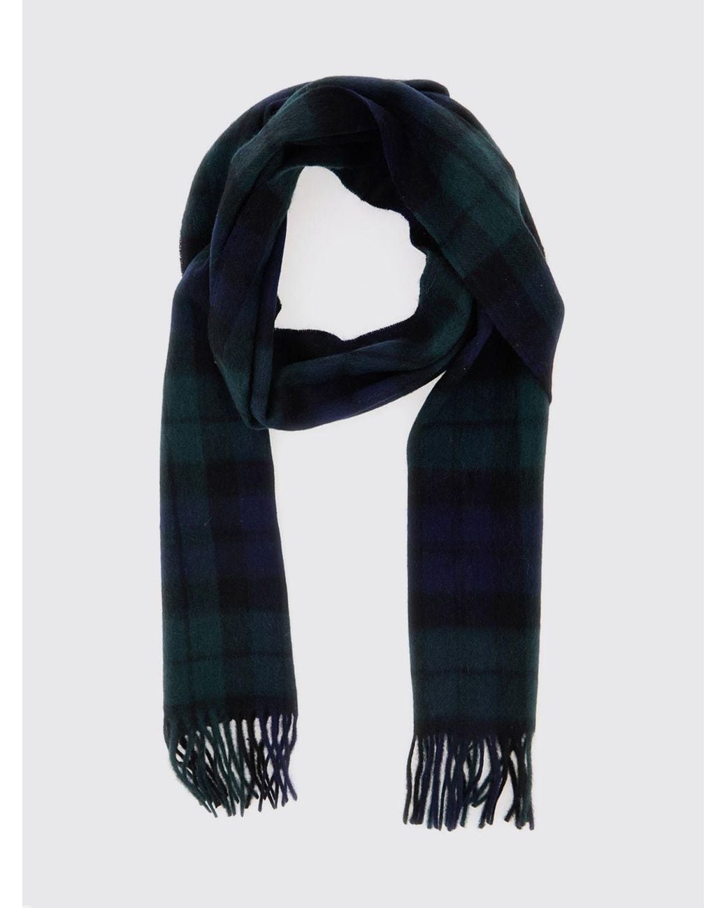 Barbour Blue Tartan Pattern Scarf for men