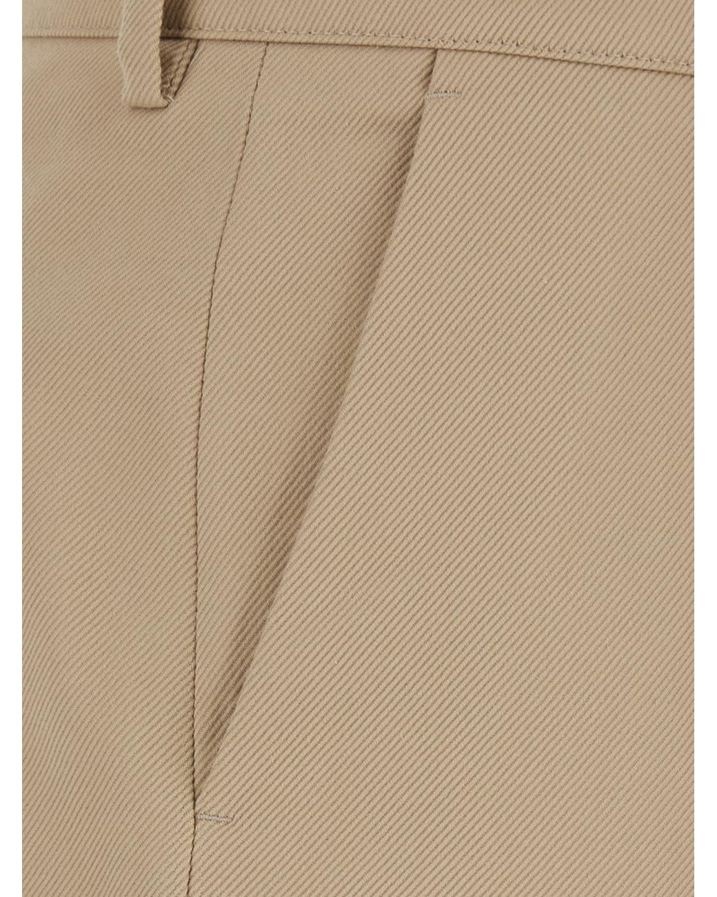 PT Torino Natural Wide-Leg Cotton Trousers With Concealed Closure