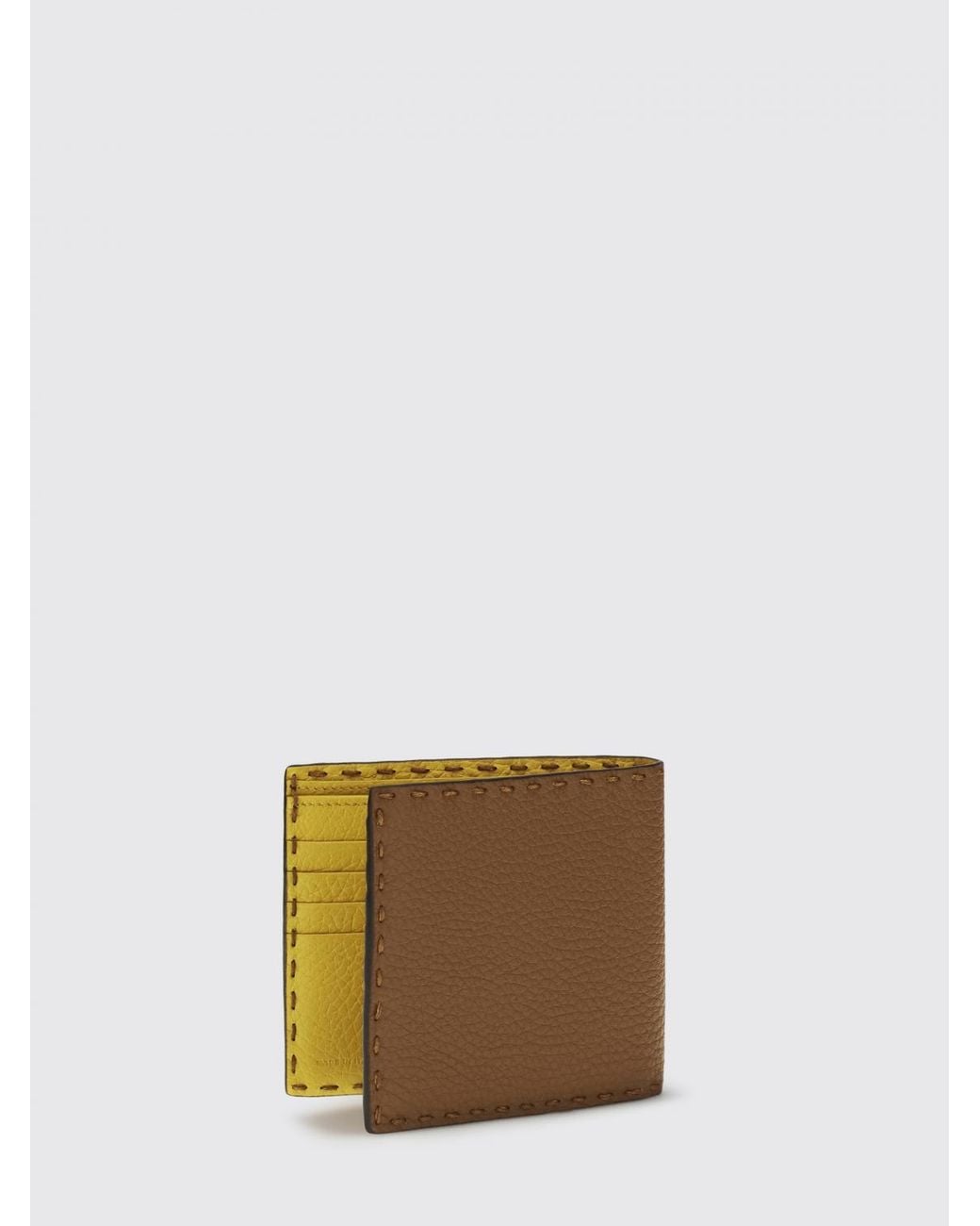 Fendi Brown Selleria Grained Calfskin Wallet for men