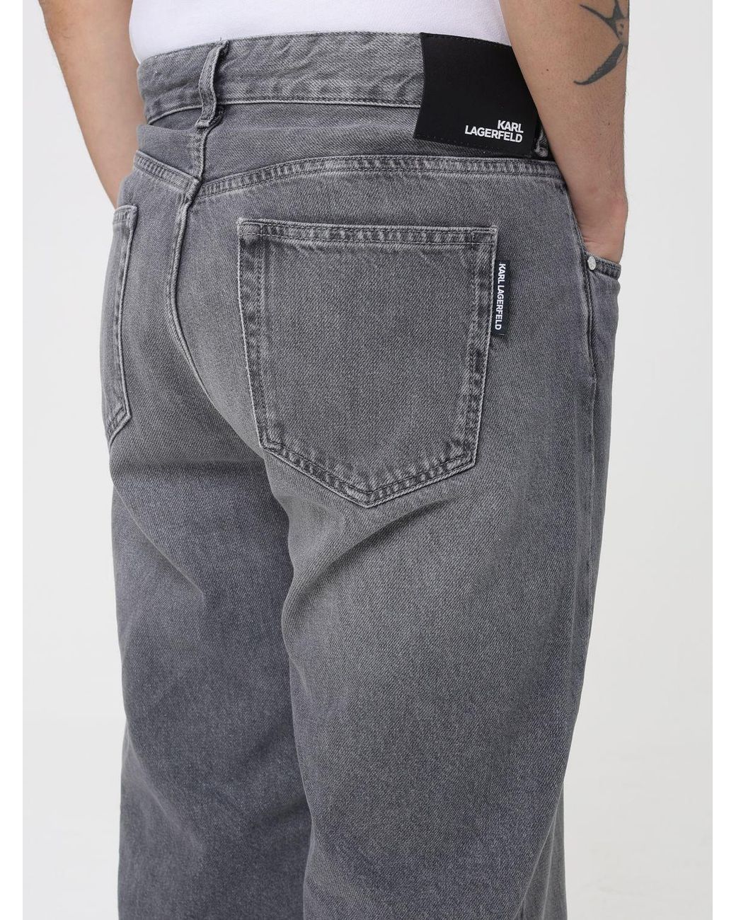 Karl Lagerfeld Gray Straight Jeans for men