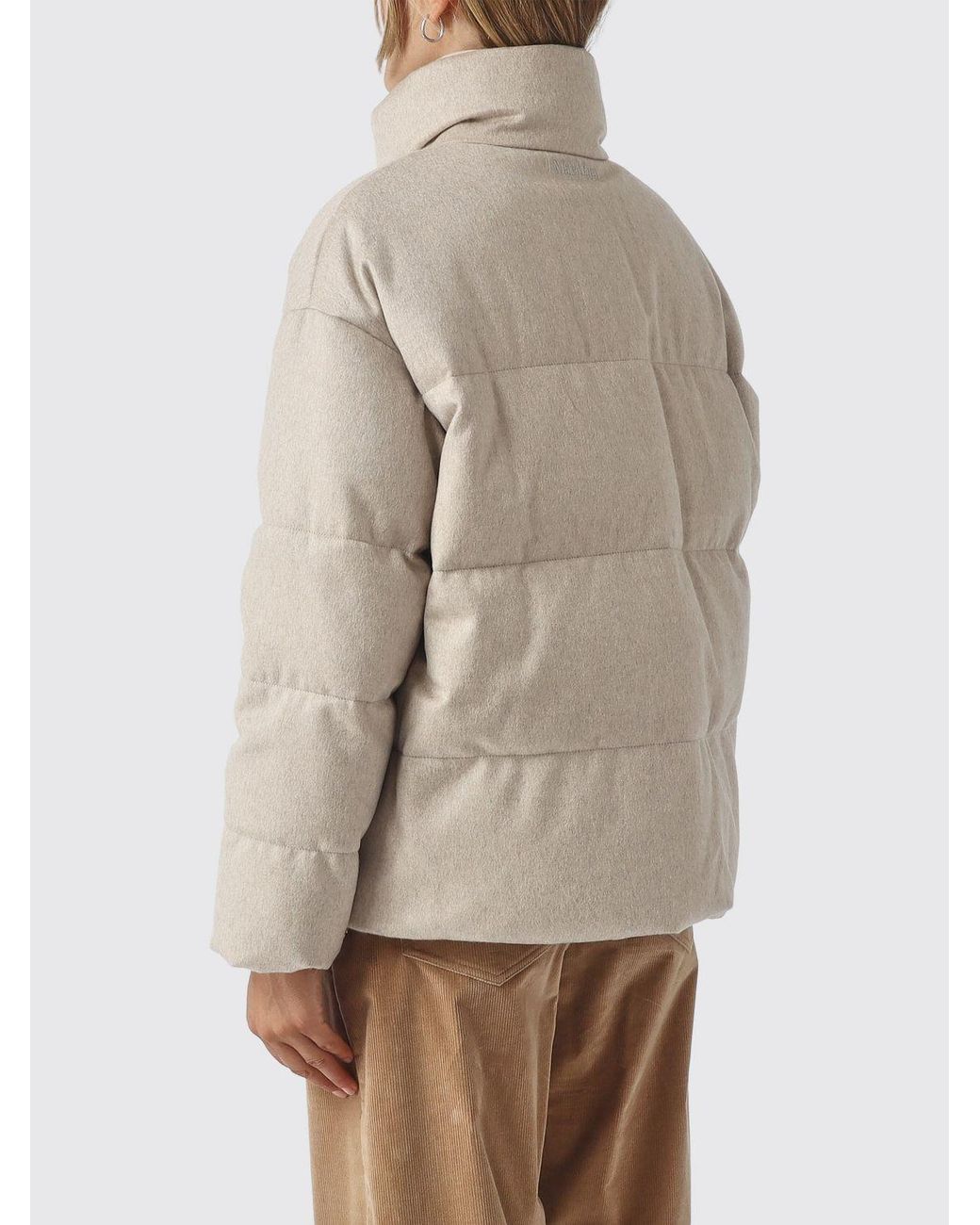 Max Mara Natural Divina Reversible Cashmere Puffer Jacket With High Neck