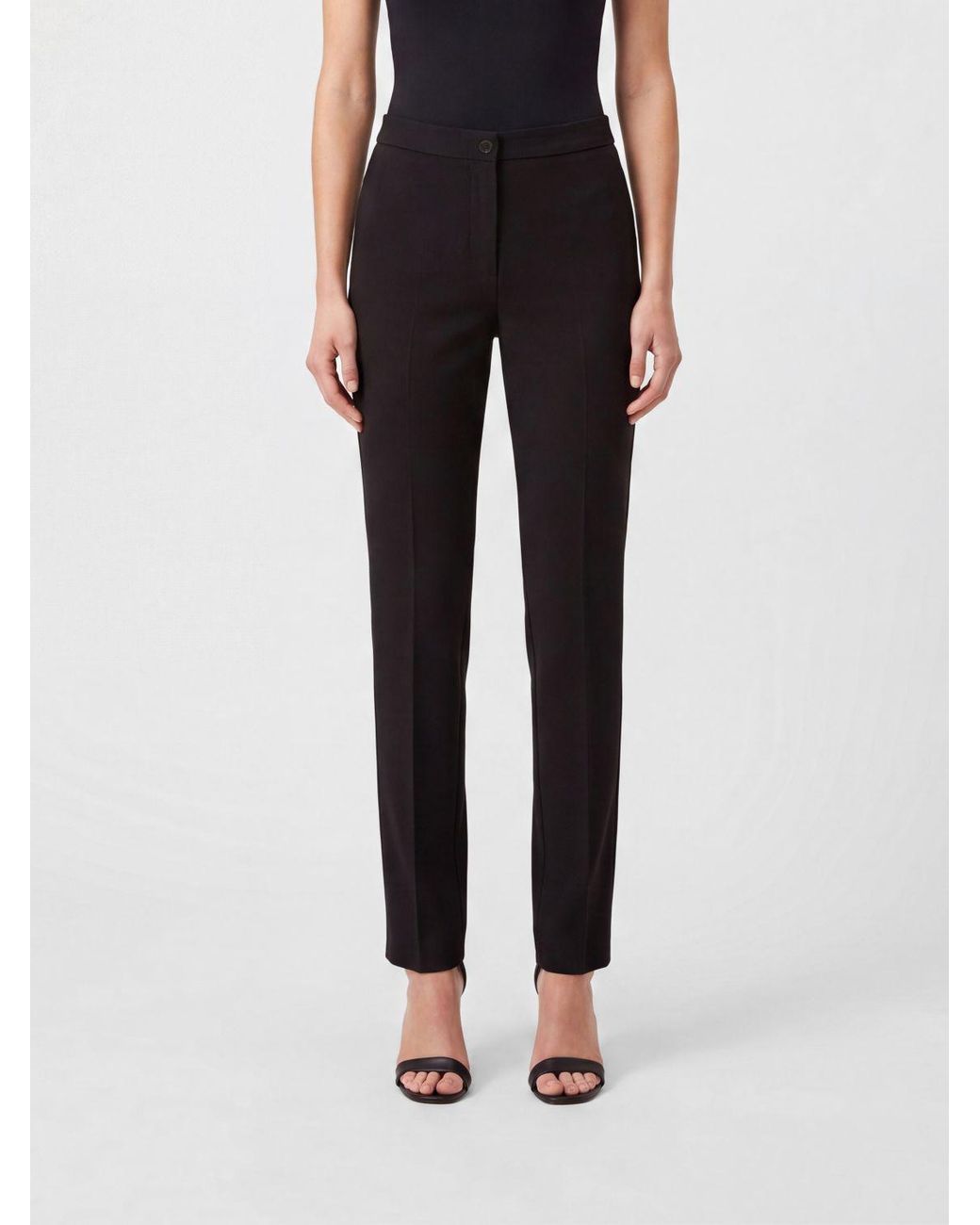 Pinko Black Hulka Flared Crêpe Mid-Rise Trousers