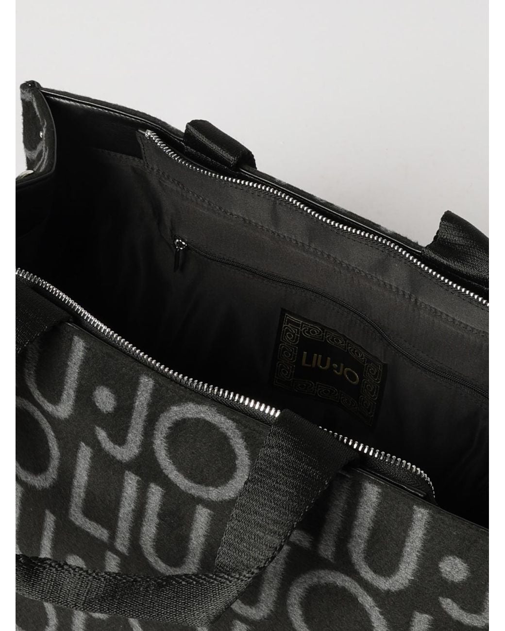 Liu Jo Black Tote Bag With Double Handle, Zip Closure And Adjustable Shoulder Strap