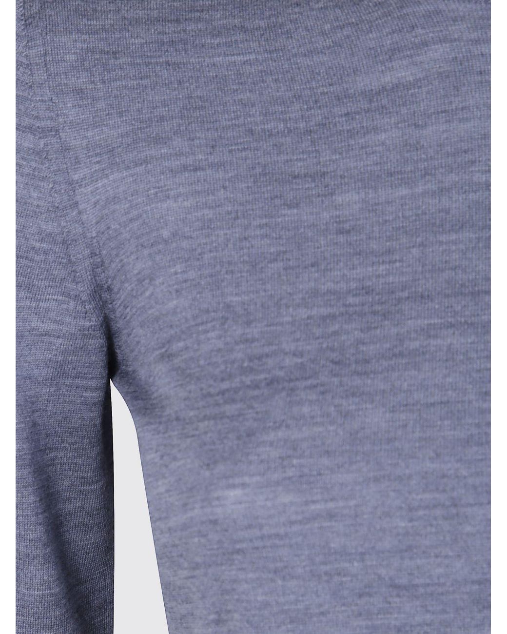 Mrz Blue Ribbed-Trim Virgin Wool Crewneck Jumper