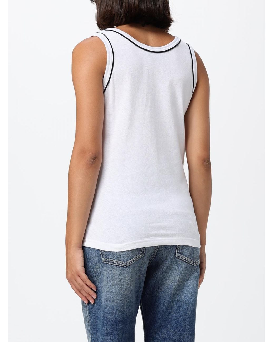 Valentino Garavani White Vlogo Signature Slim Fit Cotton Tank Top