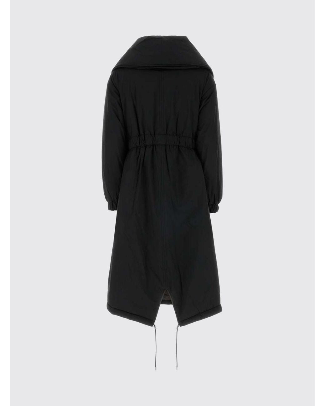 Moorer Blue Long Nylon Puffer Coat With Sailor Collar And Waist Belt
