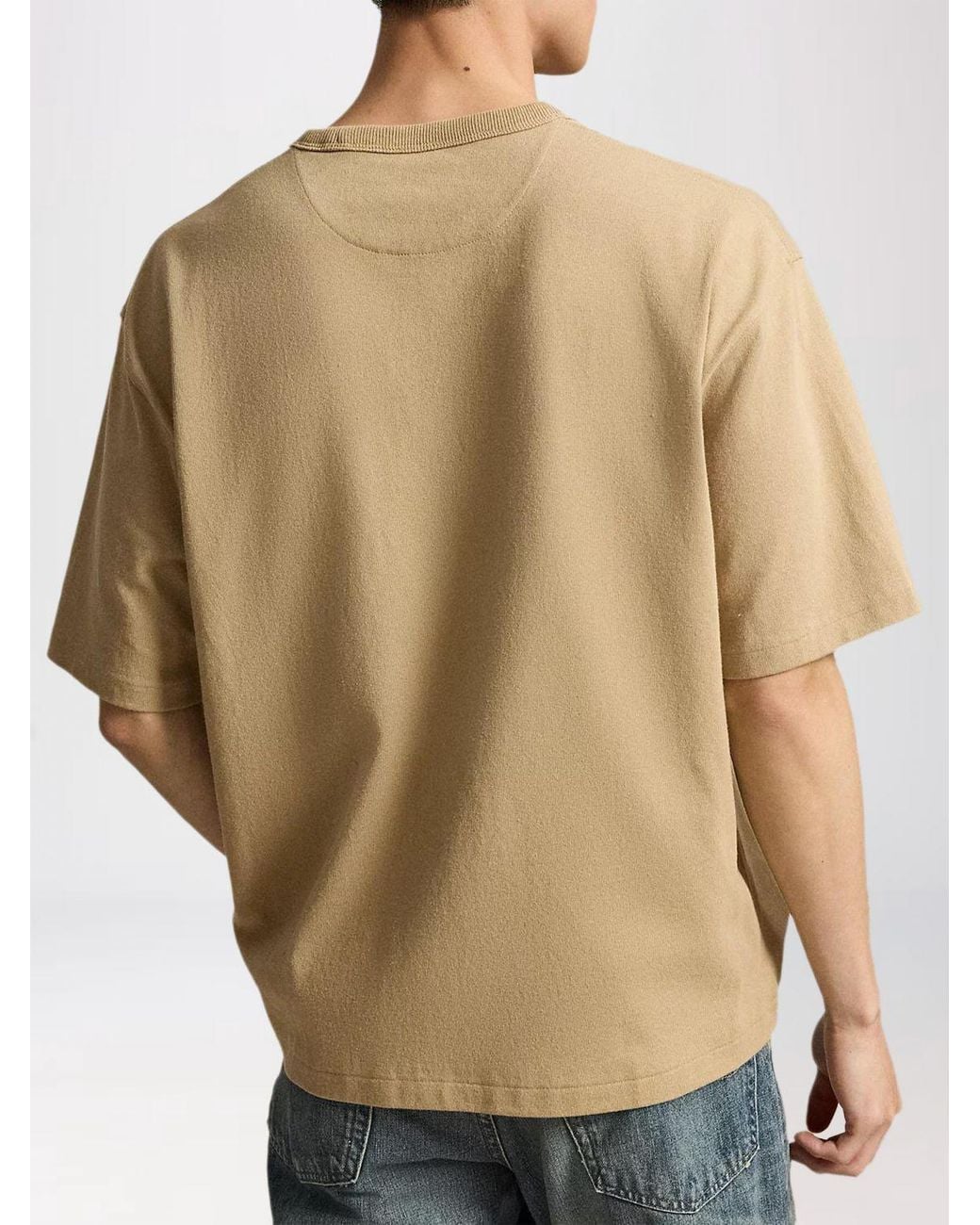 Polo Ralph Lauren Blue Crewneck Cotton T-Shirt With Contrasting Embroidered Logo for men