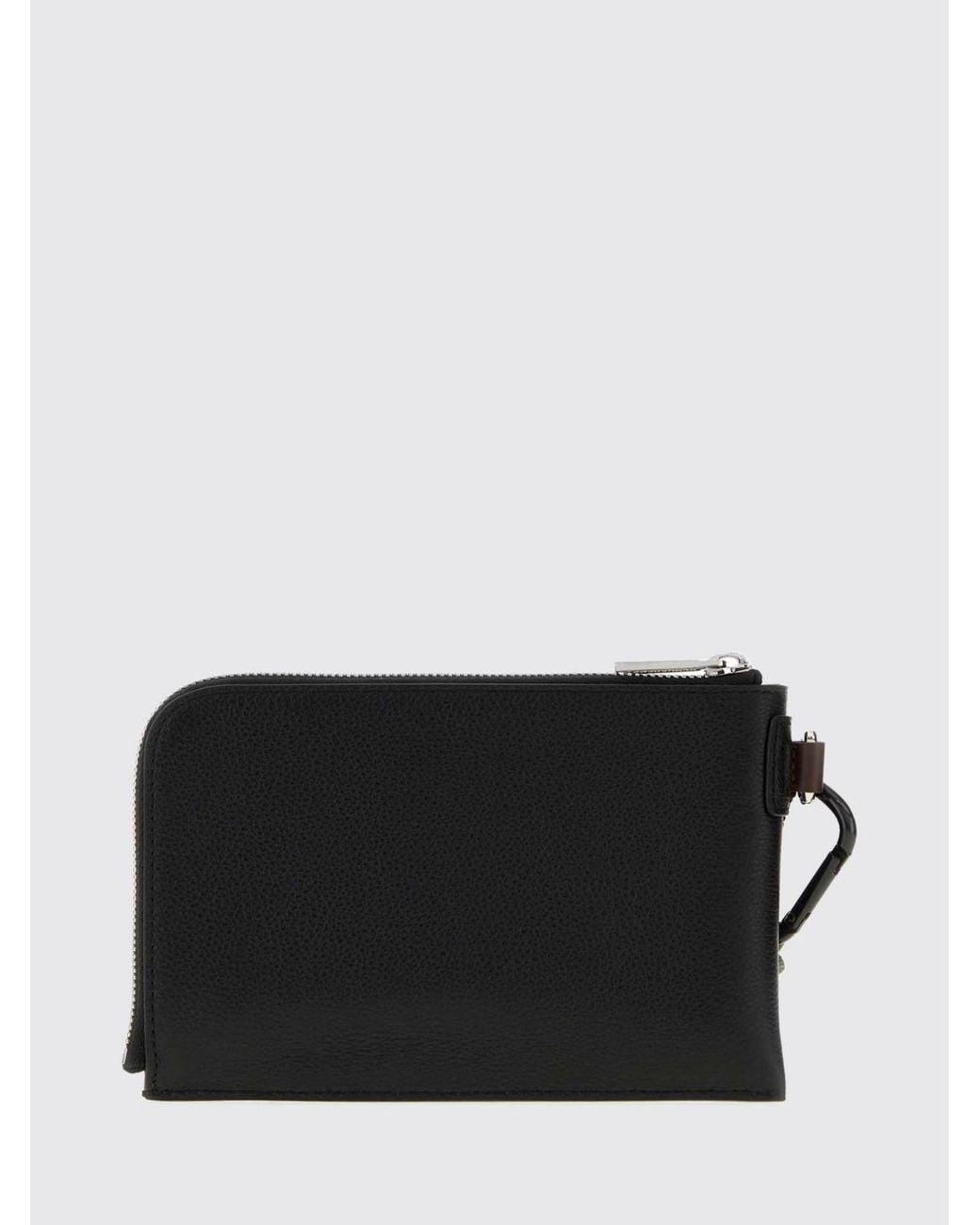 DSquared² Upside Down Dokumentenmappe Aus Leder Mit Gesticktem Logo Und Reißverschluss in Black für Herren