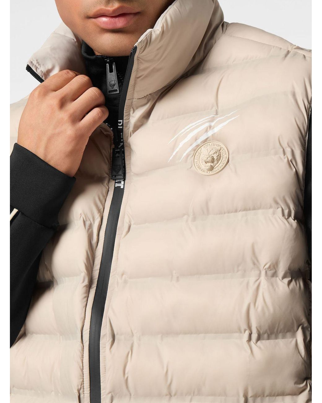 Philipp Plein Natural Padded Quilted Nylon Vest for men