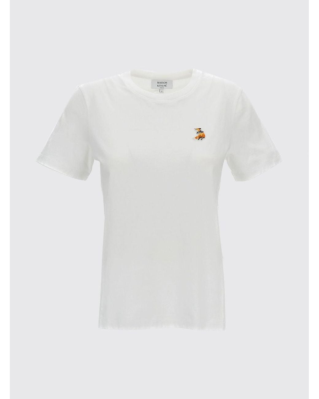 Maison Kitsuné White Maison Kitsun&Eacute Cotton Logo T-Shirts