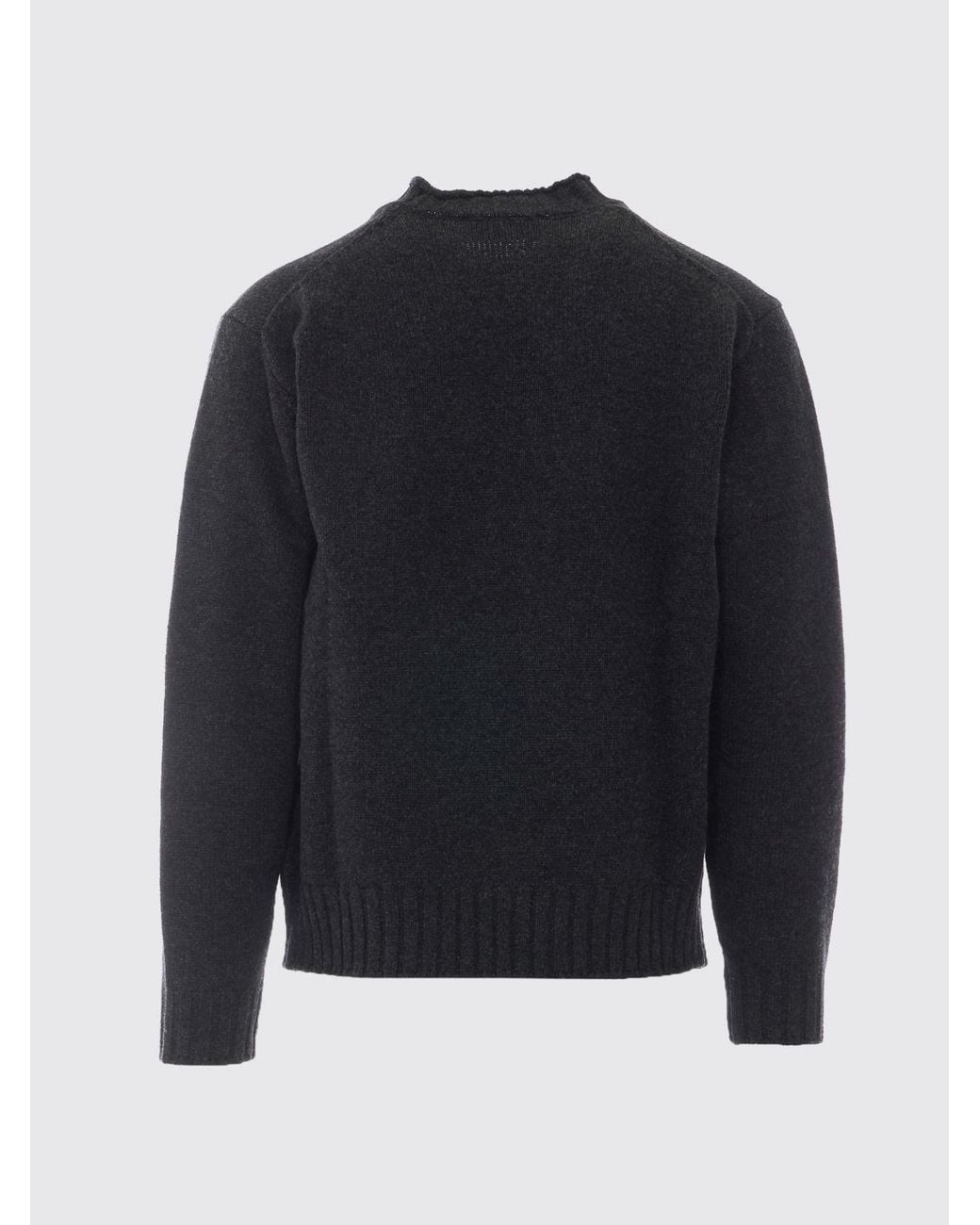 DUNST Blue Wool-Blend Mock Neck Jumper With Dropped Shoulders for men