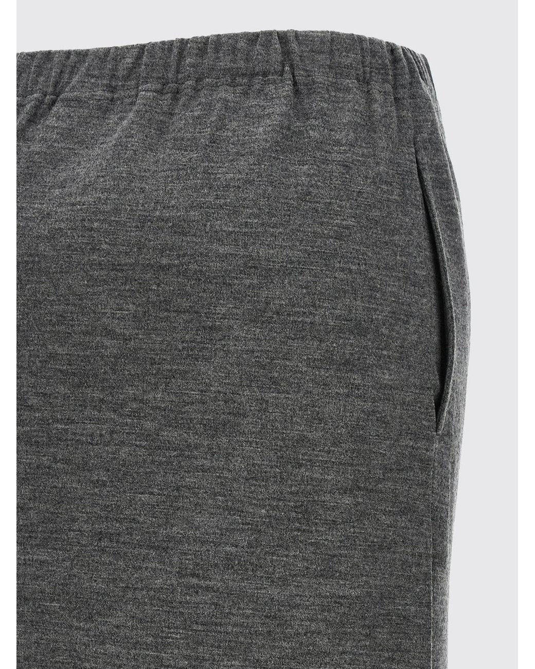 Junya Watanabe Black High-Waisted Wool Knit Midi Pencil Skirt