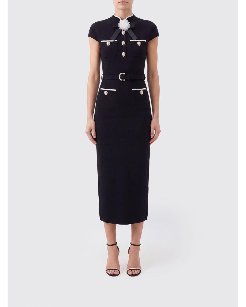 Self-Portrait Blue Sheath Midi Dress