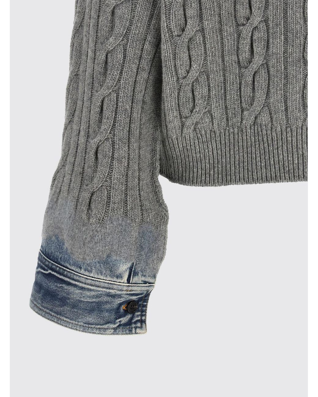 Haikure Gray Merino Wool Crewneck Jumper With Dropped Shoulders