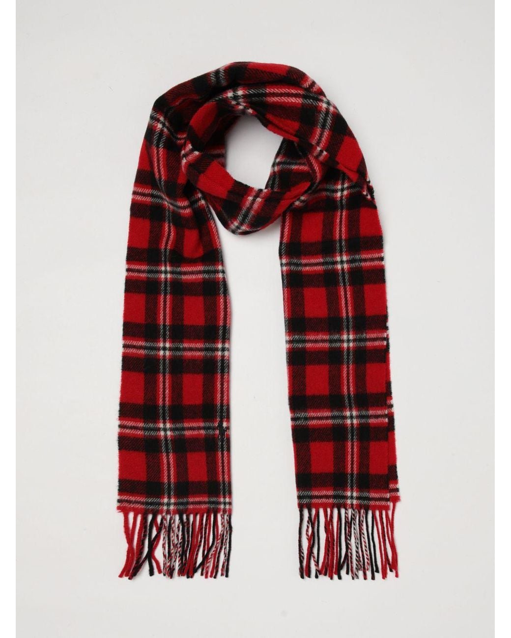 Polo Ralph Lauren Red Tartan Plaid Wool Scarf for men