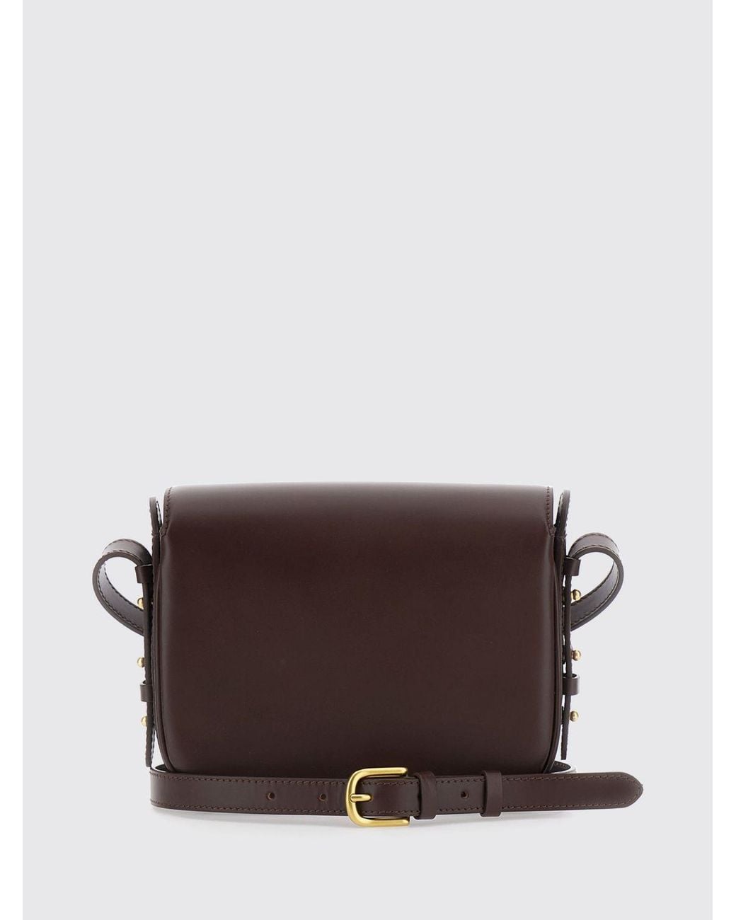 Soeur Brown Bellissima Smooth Leather Mini Crossbody Bag With Buckle