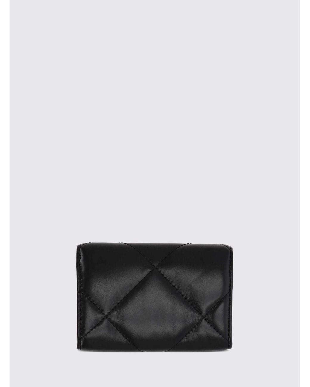 Tory Burch Black Kira Quilted Leather Card Holder With Double T Logo