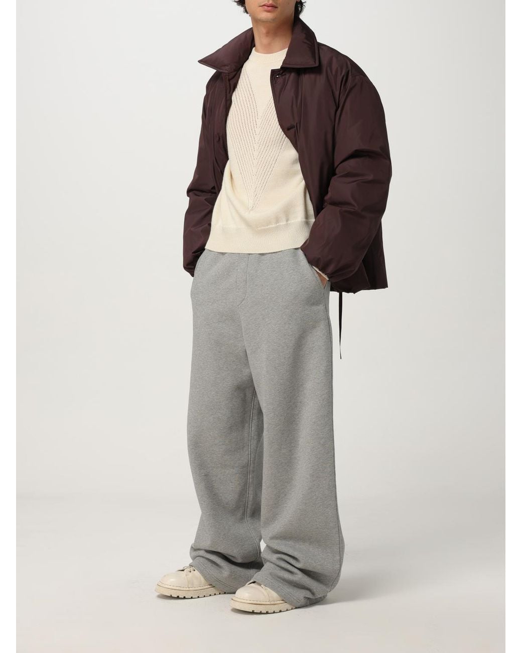 Jil Sander Natural Crew Neck Knit Top for men