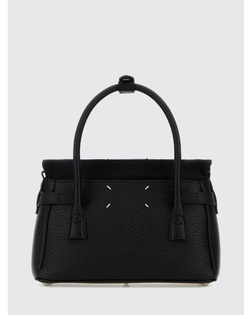 Maison Margiela Black 5Ac Classique Micro Leather Handbag With Strap