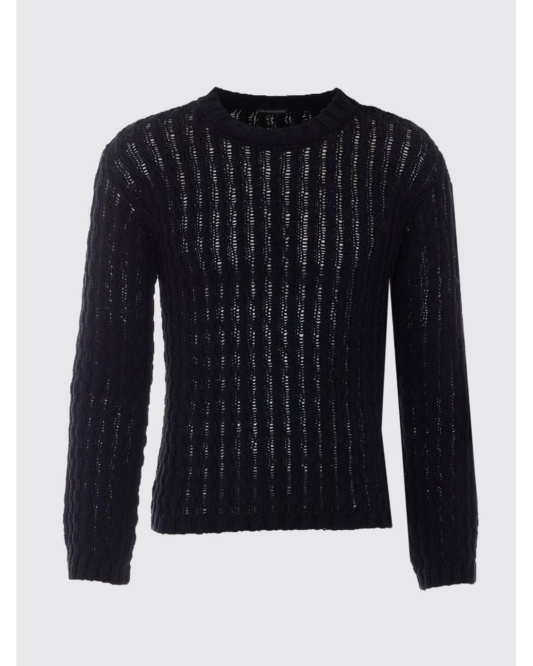 Ann Demeulemeester Blue Slim-Fit Open-Knit Cotton Crewneck Jumper for men
