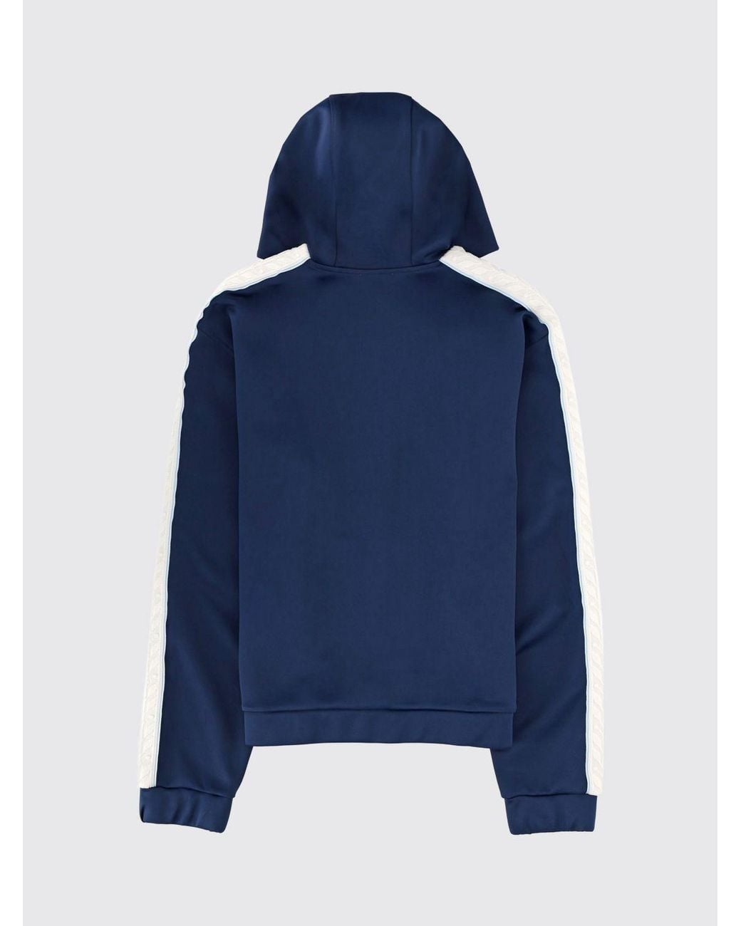 Casablanca Blue Monogram Pattern Jersey Zip-Up Hoodie for men