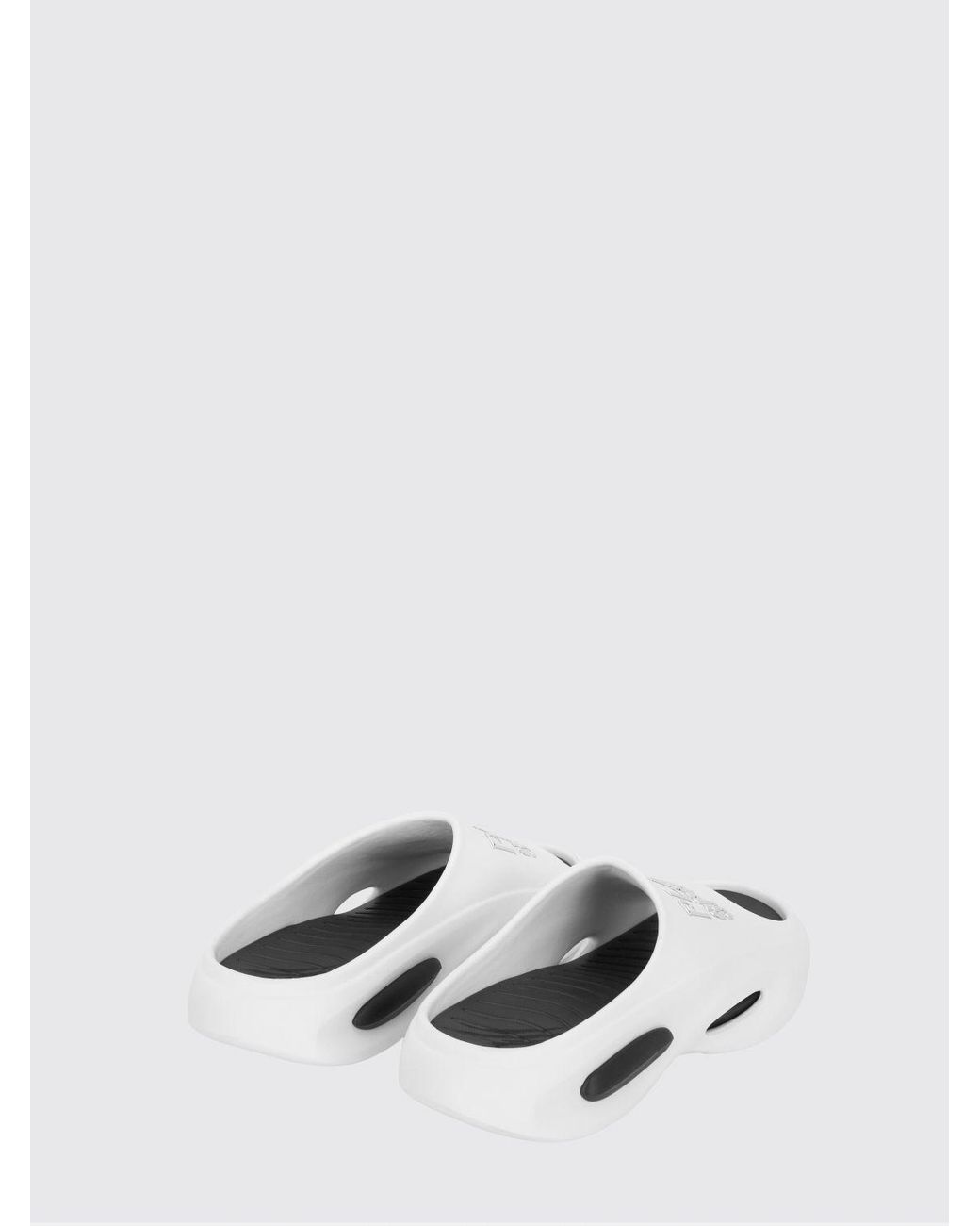 Philipp Plein White Rubber Slide Sandals With Printed Logo for men