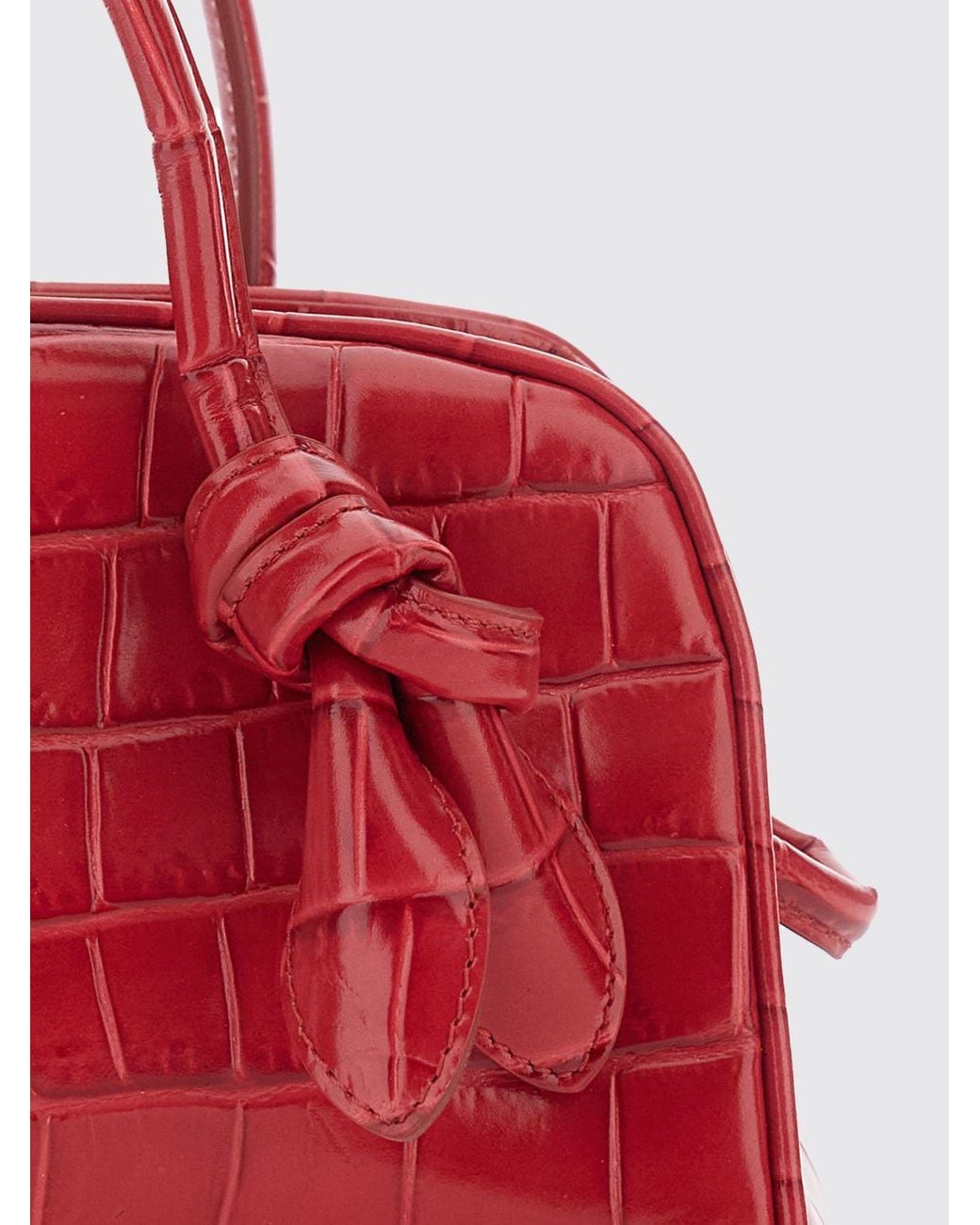 Jacquemus Red Le Turismo Crocodile-Effect Calfskin Handbag