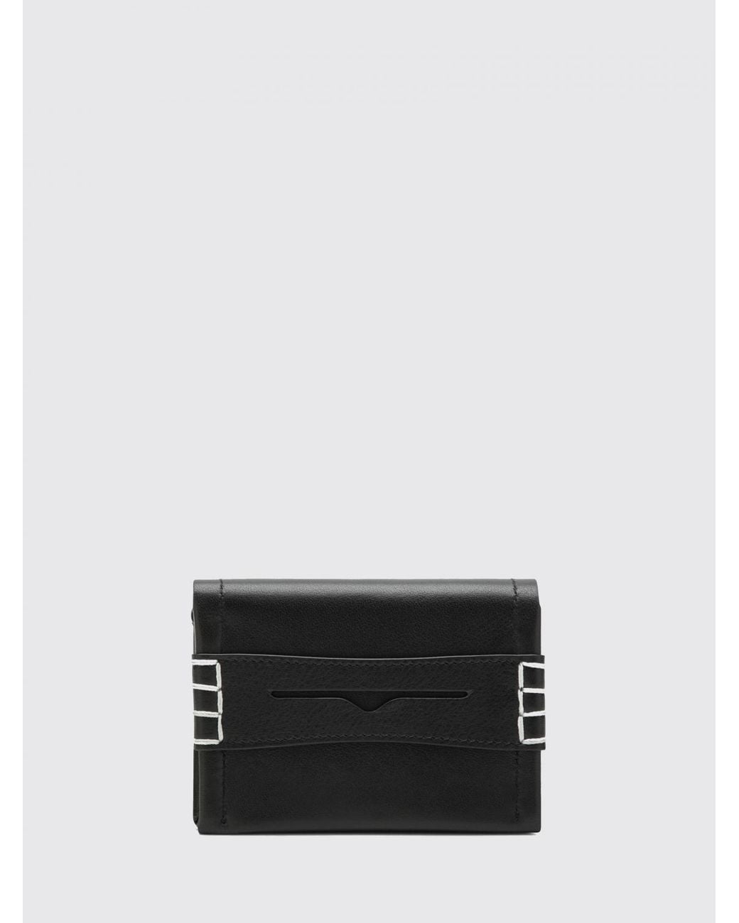 J.W. Anderson White Loafer Leather Bifold Card Holder With Penny Bar And Snap Closure for men
