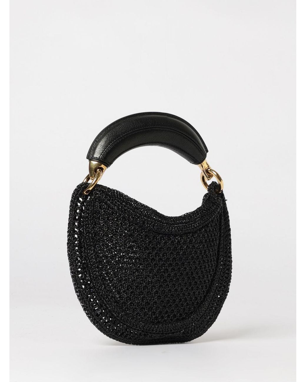 Chloé Black Chlo&Eacute Hobo Summer Banana Crochet Raffia Bag