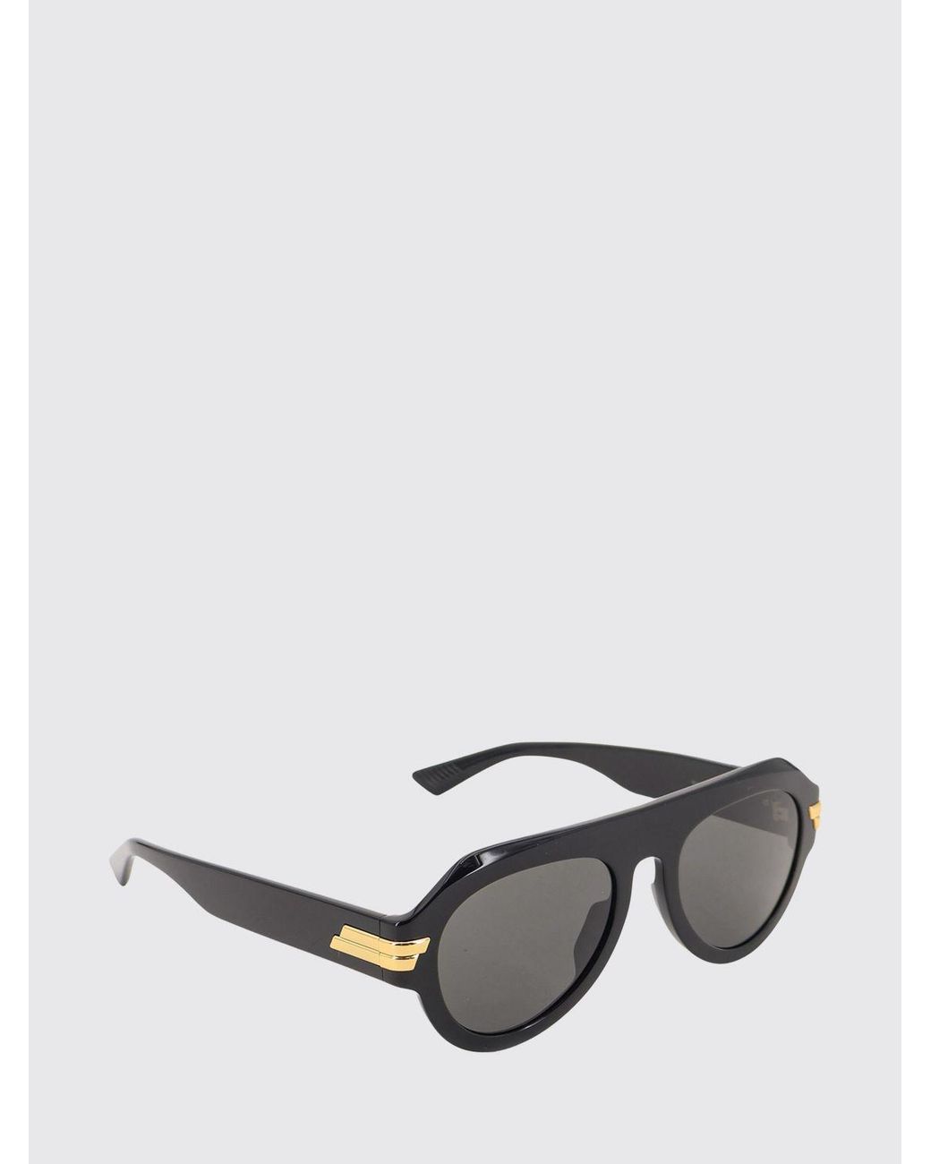 Bottega Veneta Black Rounded Aviator Sunglasses