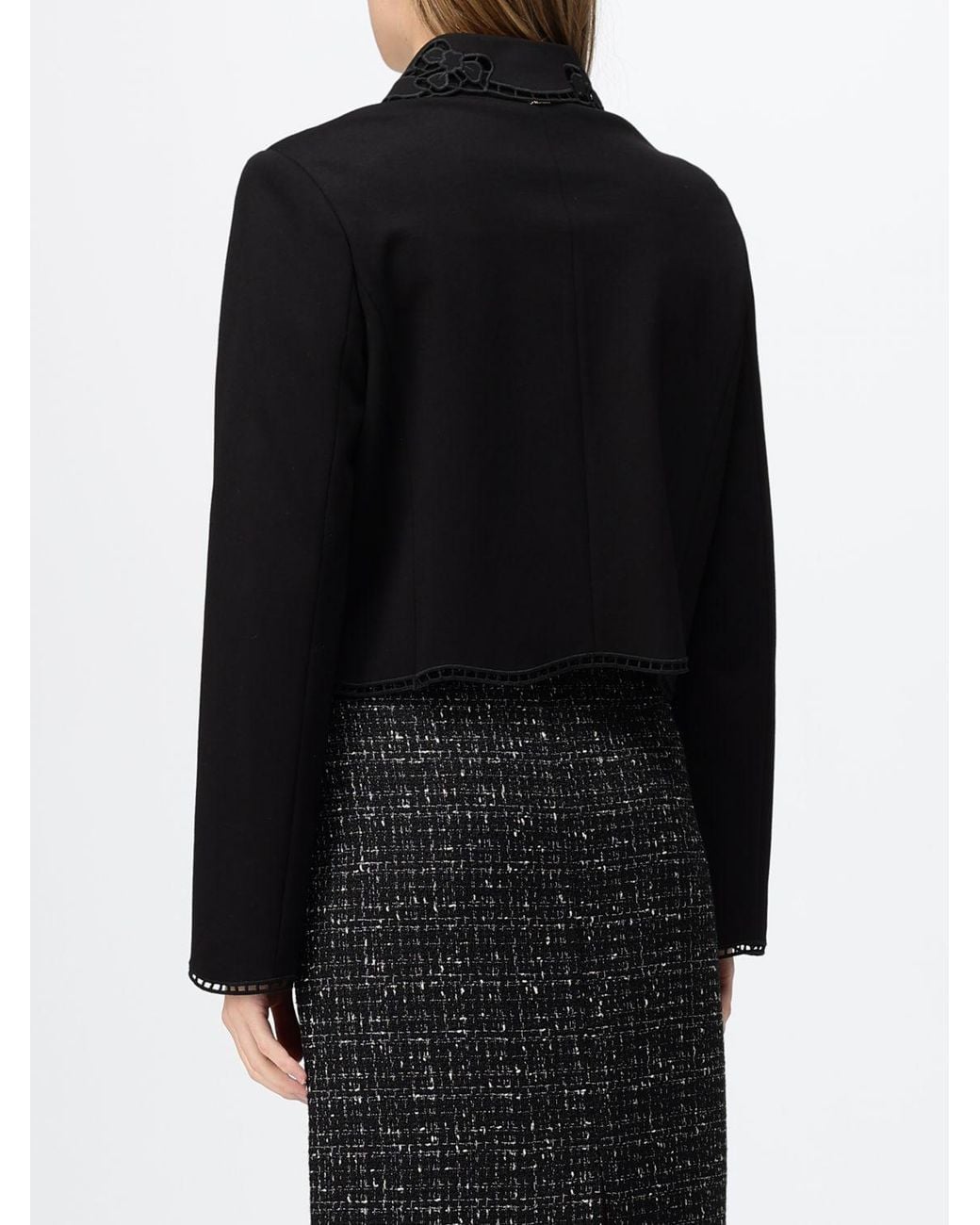 Twinset Black Single-Breasted Cropped Jacket