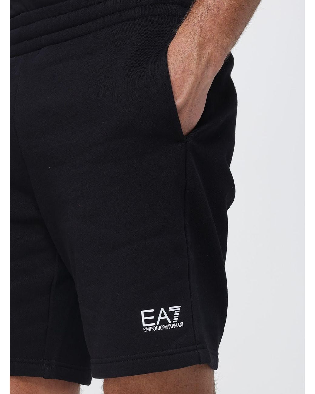 EA7 Black Shorts for men