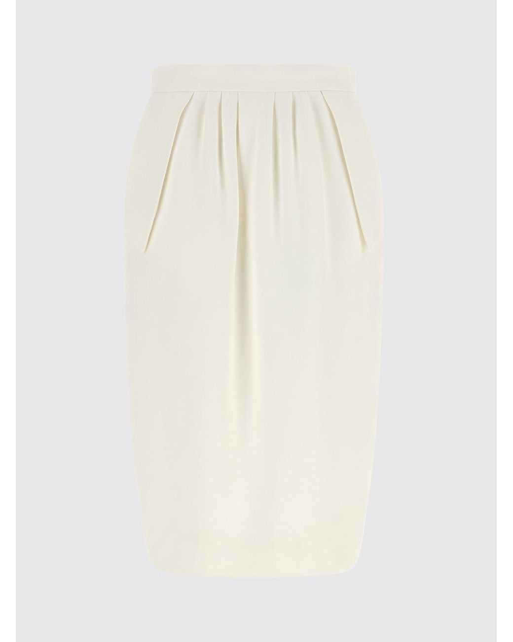 Stella McCartney White High-Waisted Crêpe Midi Pencil Skirt With Darts