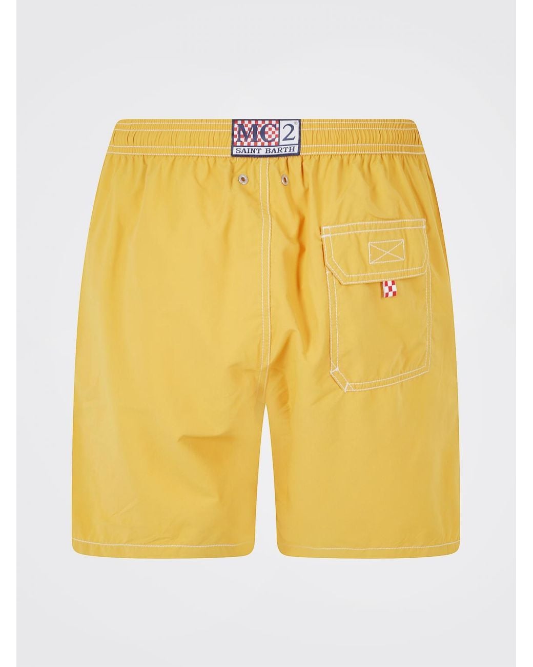 Mc2 Saint Barth Yellow Checked Swimsuit for men