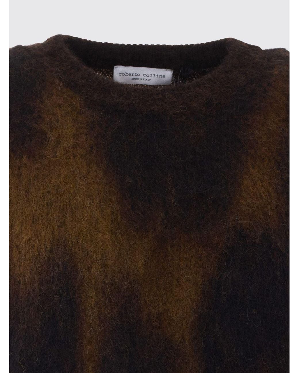 Roberto Collina Brown Animal Print Alpaca And Wool Blend Crewneck Jumper