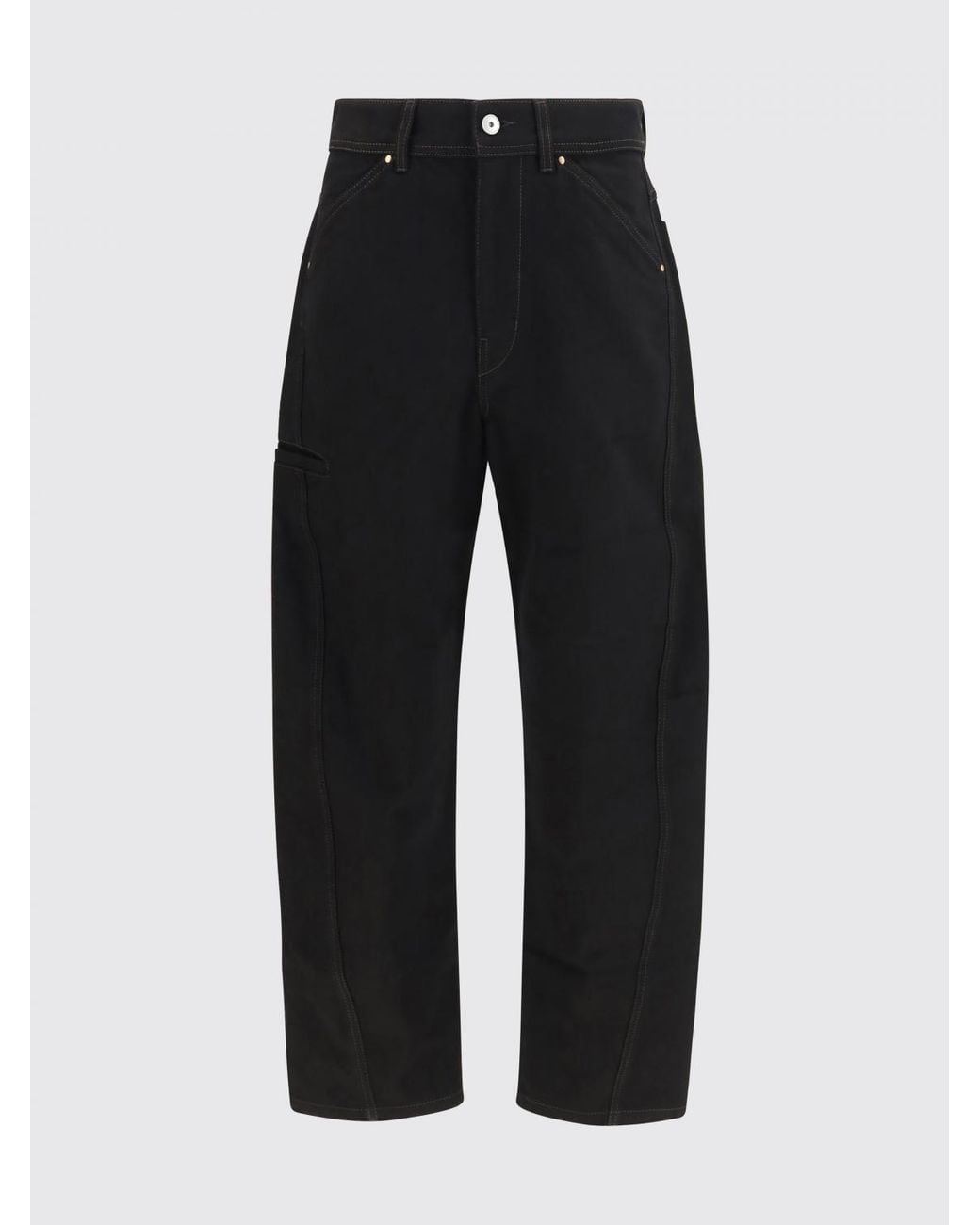 Lemaire Black Twisted Workwear High-Waisted Straight Fit Denim Jeans for men