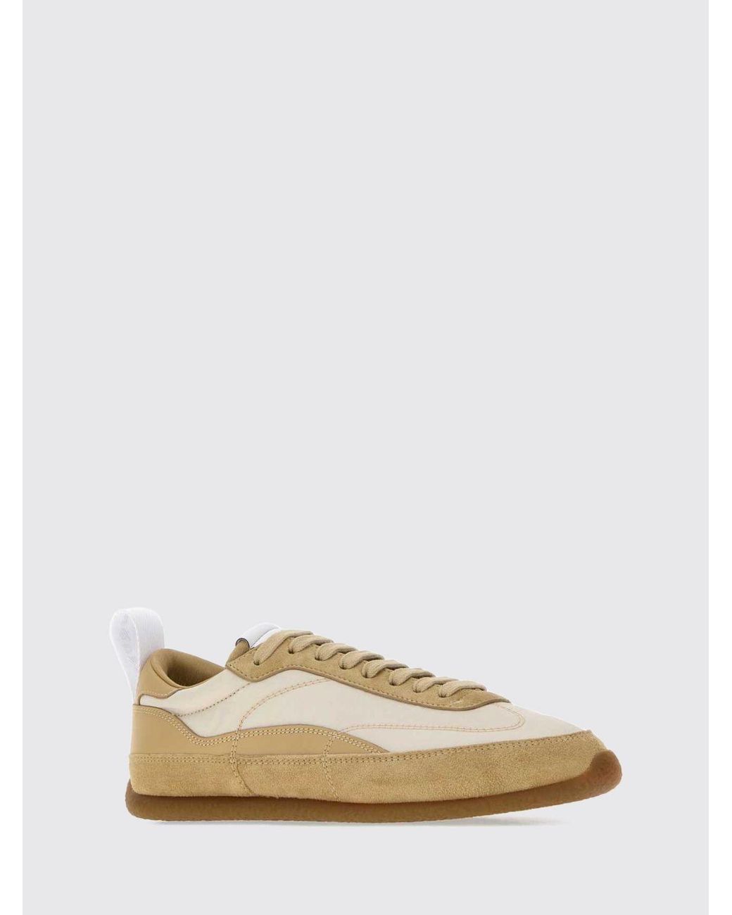 McQueen Natural Alexander Ec1 Nylon And Suede Sneakers With Rubber Sole
