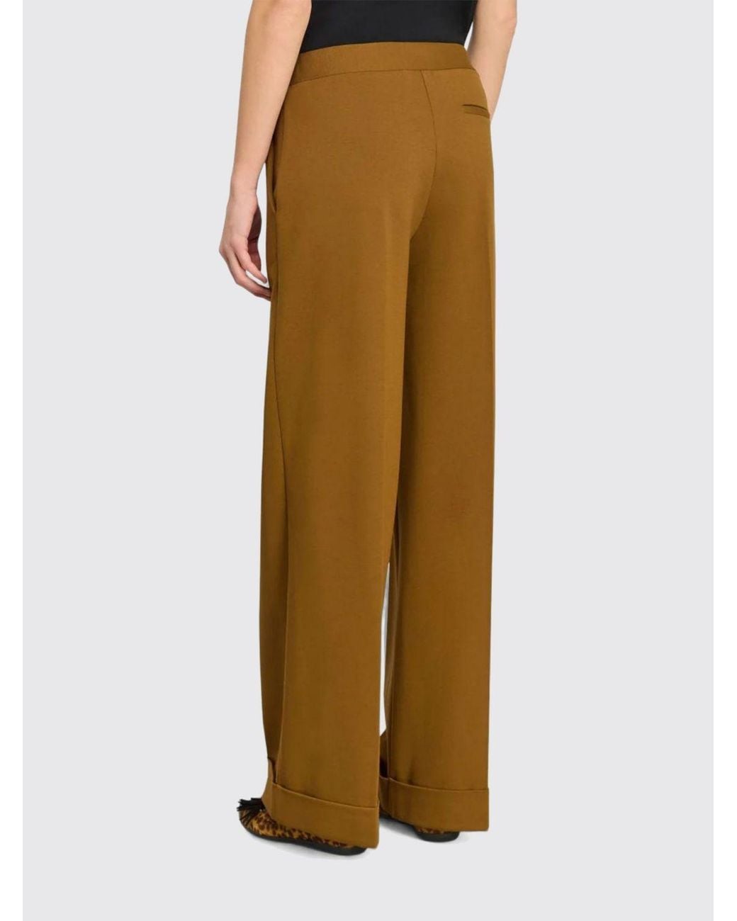 Semicouture Natural Cropped Slim Fit Trousers