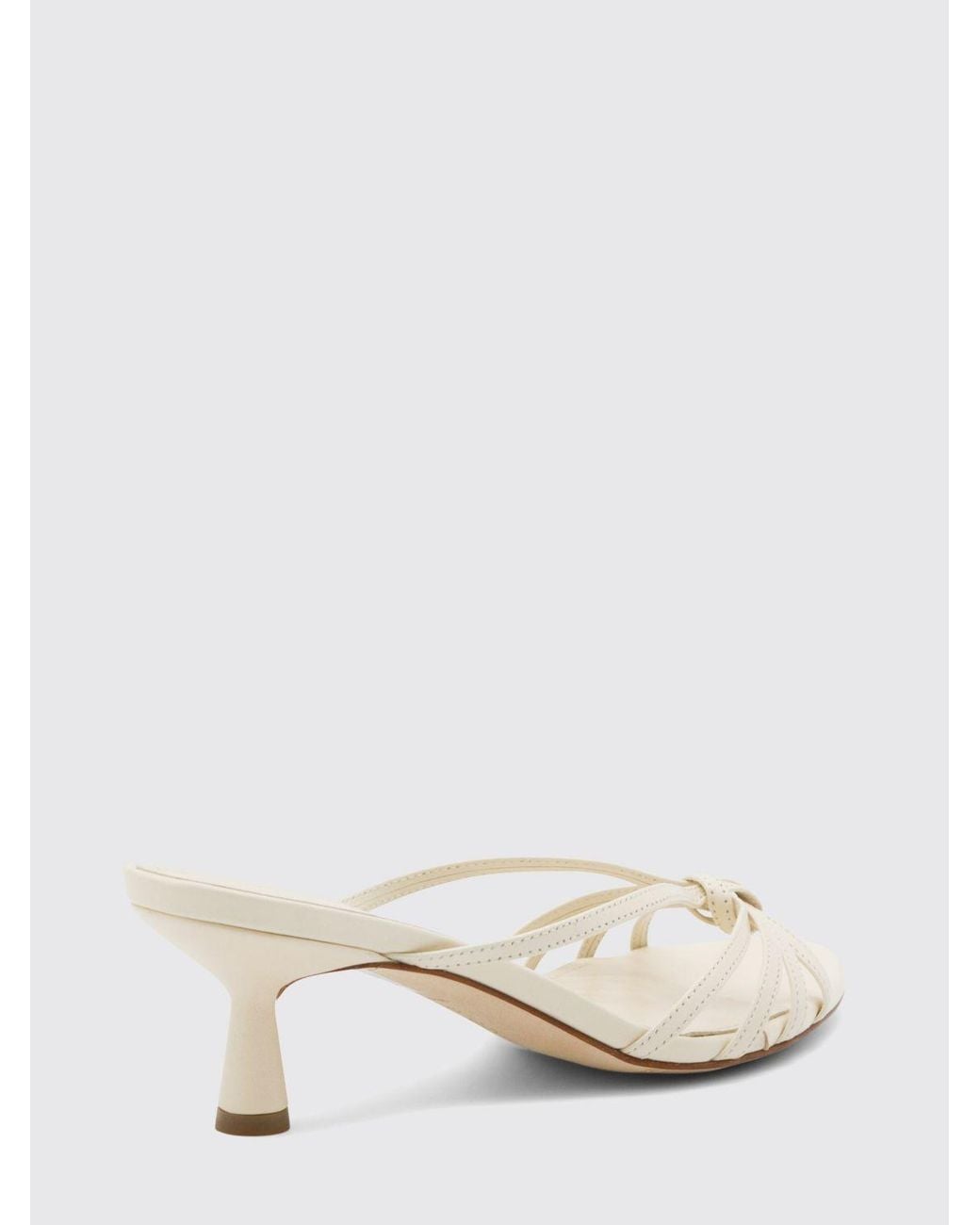 Aeyde Natural Abby Spool Heel Smooth Leather Mule Sandals With An Open Toe