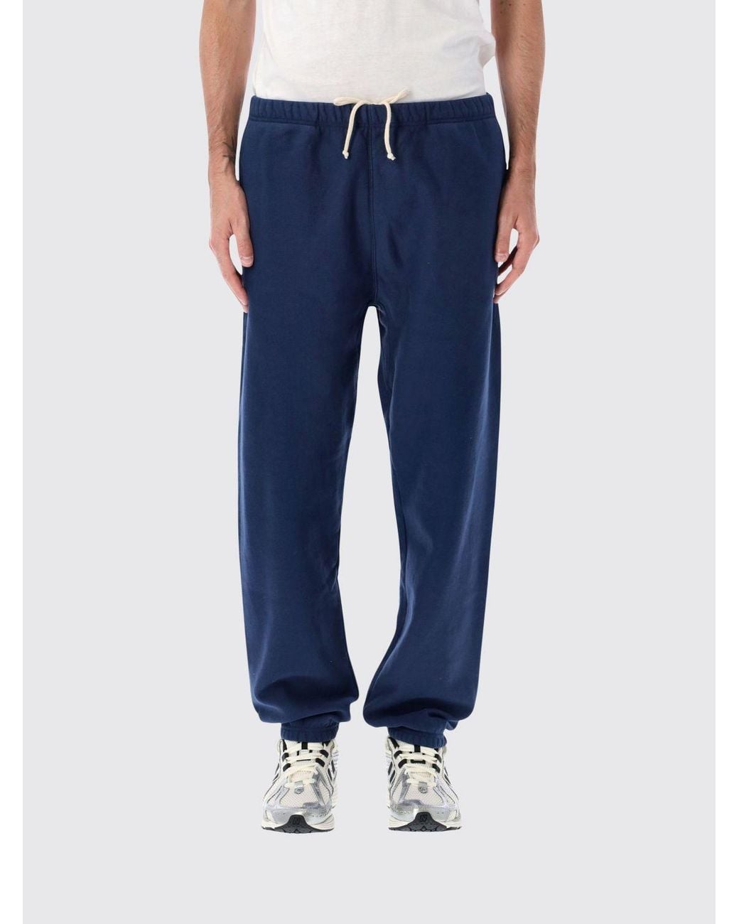 Champion Blue Straight Leg Cotton Jogging Trousers With Elasticated Waist for men