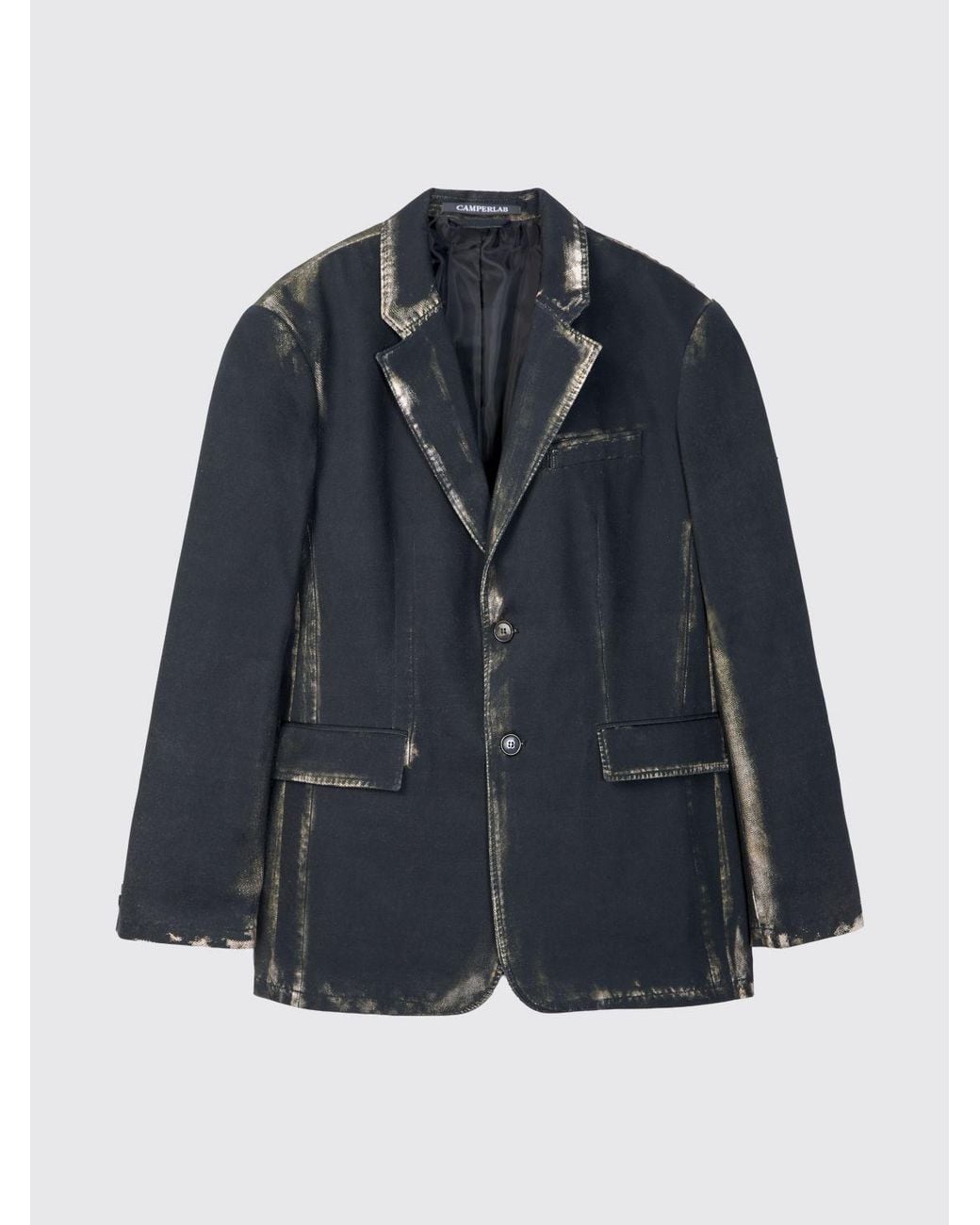 Camper Blue Single-Breasted Distressed Denim Blazer With Lapels And A Back Vent for men