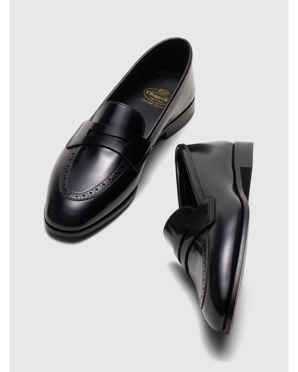 Church's White Calfskin Penny Loafers With Classic Strap