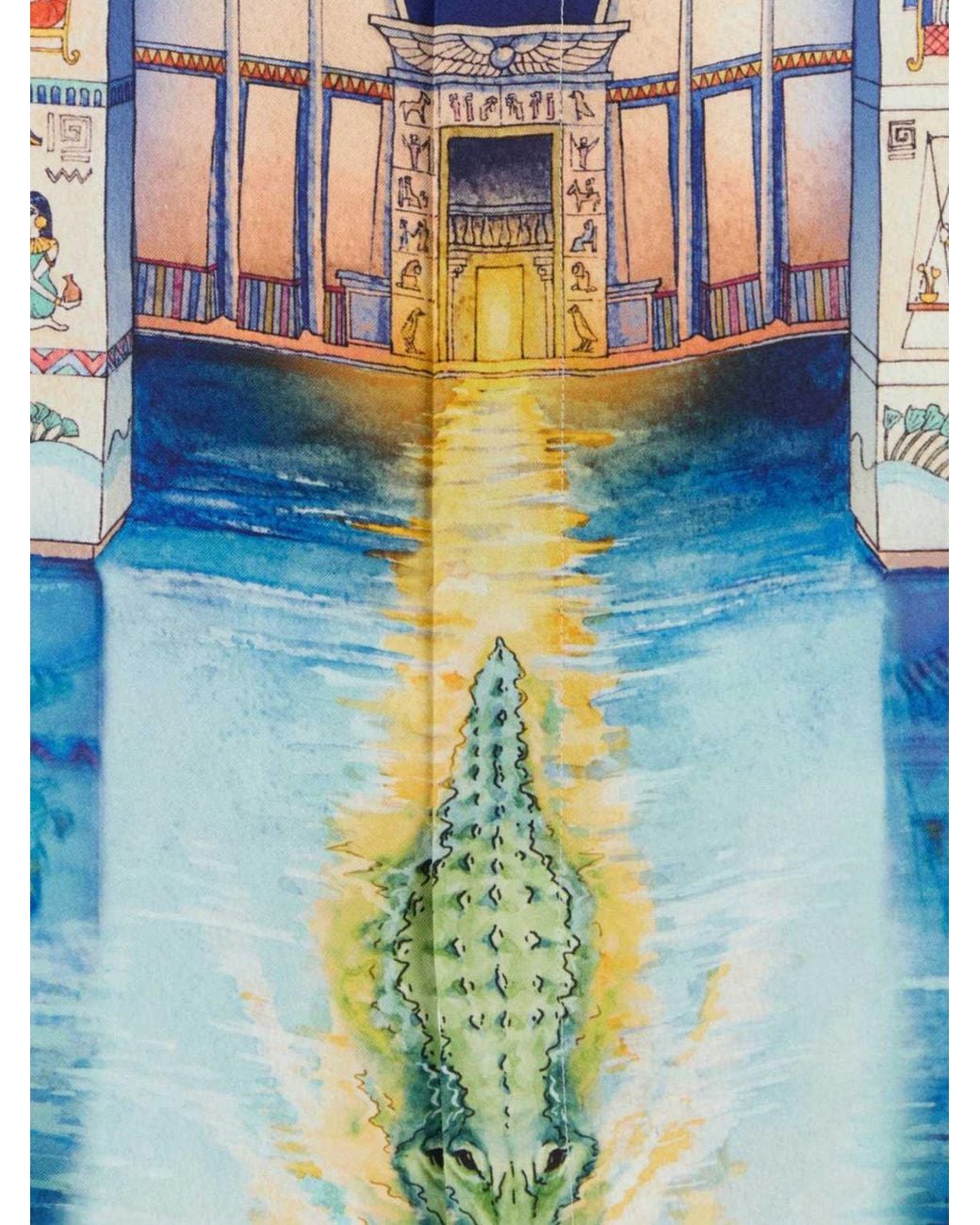 Casablanca Green Short-Sleeved Graphic Print Silk Shirt With Cuban Collar for men