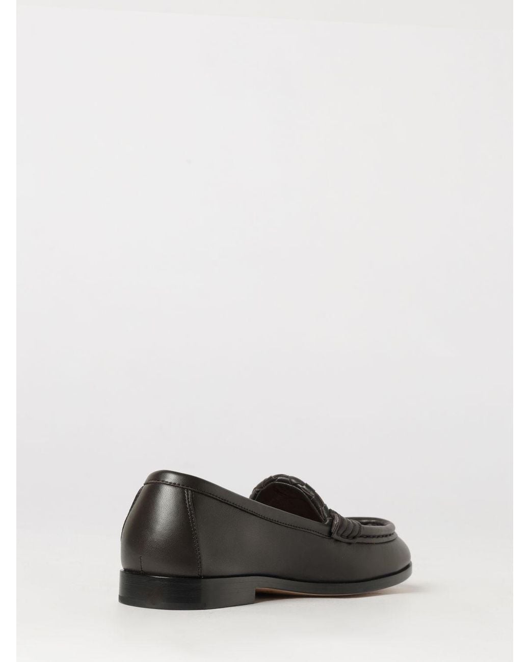 Bottega Veneta White Silenzio Intrecciato Leather Loafers With Low Heel