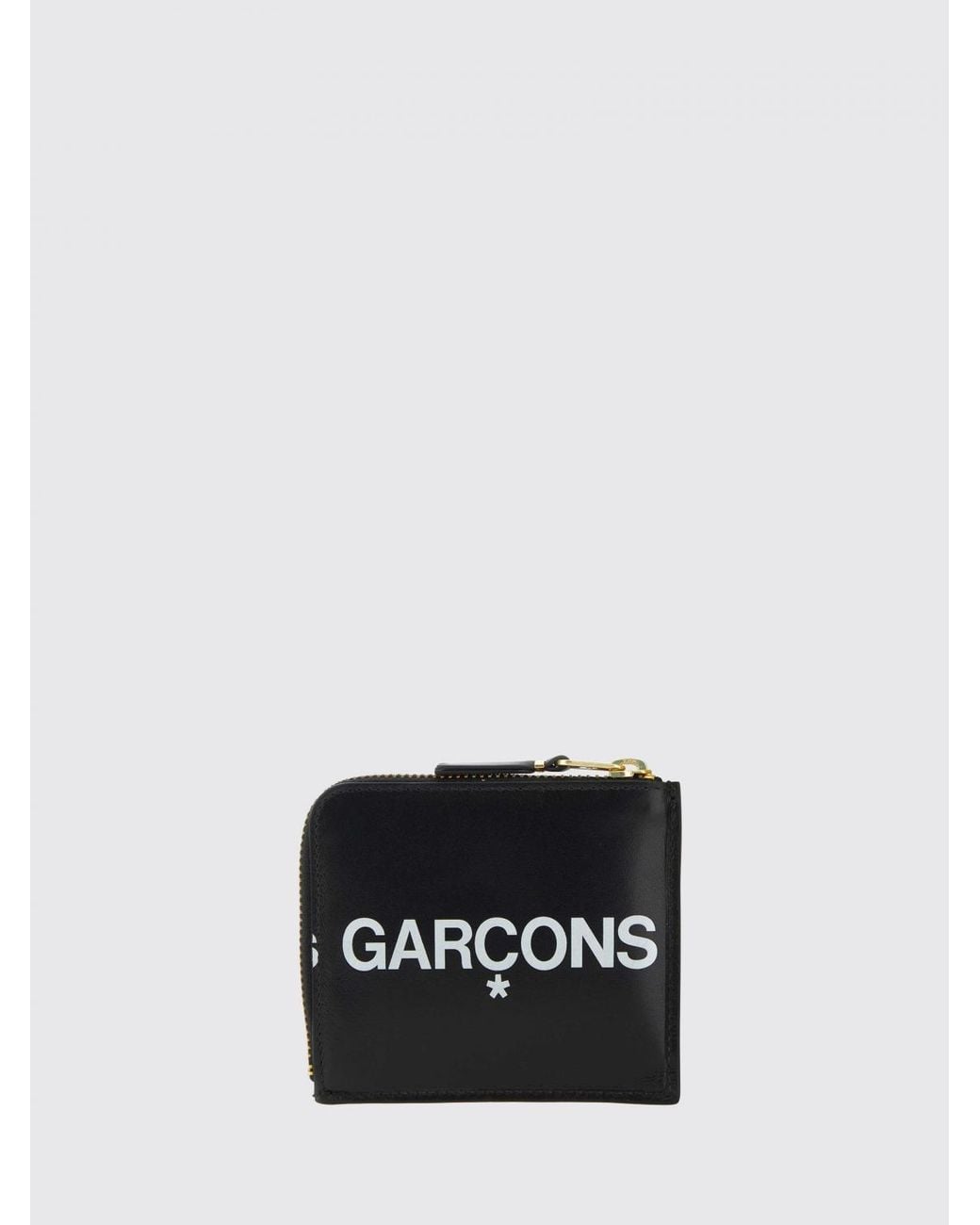 Comme des Garçons White Comme Des Gar&Ccedil	Ons Leather Wallet With Contrasting Logo And Zip Closure for men