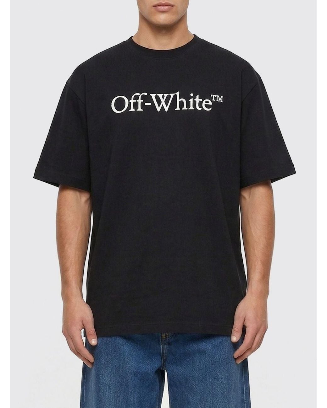 Off-White c/o Virgil Abloh Black Cotton T-Shirt With Logo for men