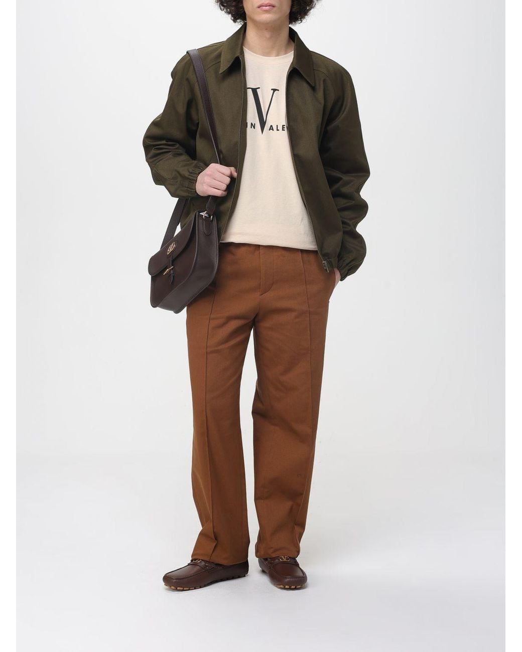 Valentino Green Gabardine Overshirt With Vgold for men