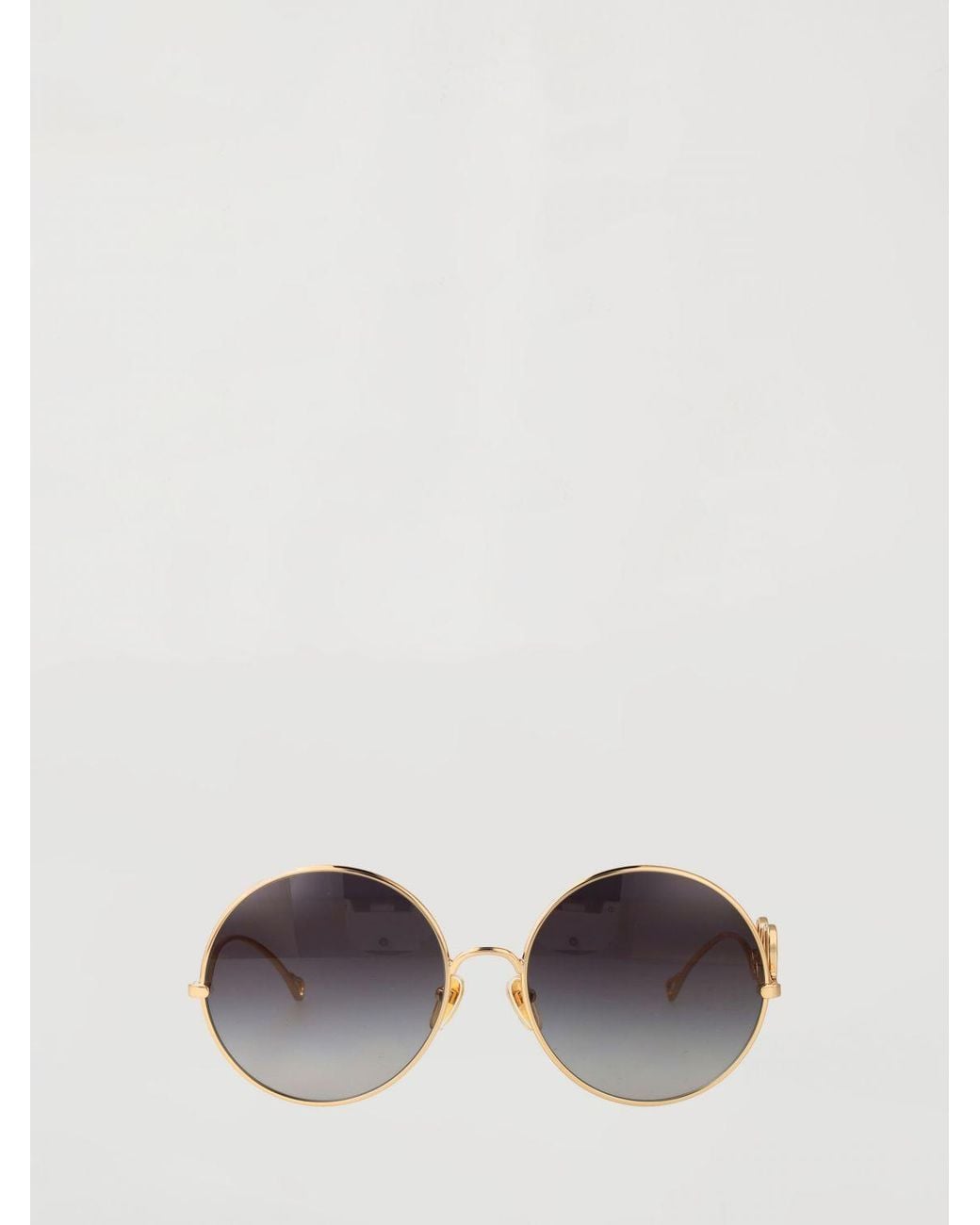 Chloé White ChloÉ Rounded Metal Sunglasses With Lettering Logo